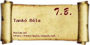 Tankó Béla névjegykártya