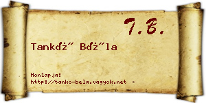 Tankó Béla névjegykártya